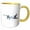 Yellow/White, variant on 3drose, Trumpeter Swans in Flight on White Background, Marion Co., Illinois, 11oz Two-tone Green Mug