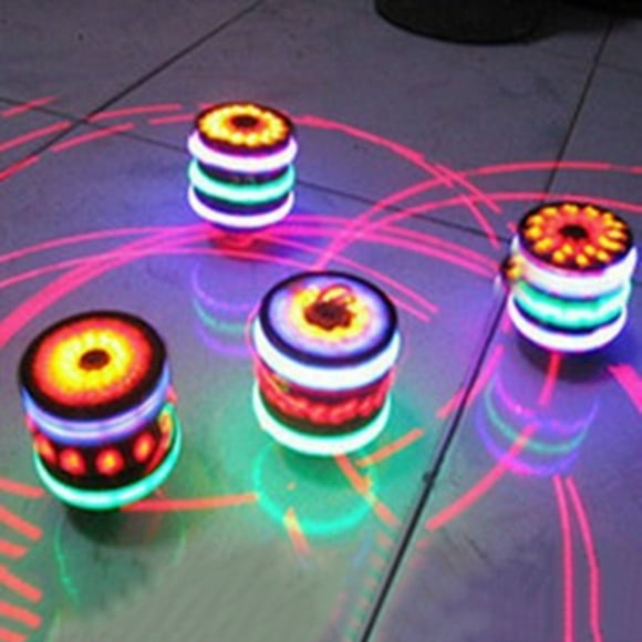 Enfants LED Lumière-Up Musique Bois-comme Peg-top Main Spinner Plastique Flash Gyro Jouet Cadeau pour les Enfants