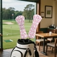 thumbnail image 4 of Yuyamidu Golf Ball Golf Club Head Covers Pink Bow Driver Headcover Fairway Wood Head Cover Hybrid Headcover, Waterproof PU Leather Golf Head Covers, 4 of 8