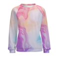 thumbnail image 7 of Sweatshirt For Womens Crewneck Colorful Marble Pattern Hoodies Teen Girls Cute, 7 of 7