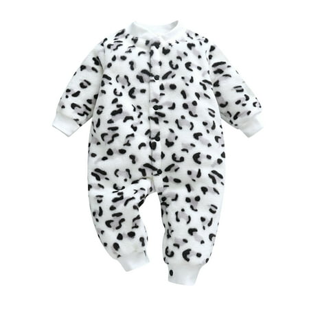 

Baby Girls Boys Print Thick Warm Jumpsuit Playsuit Romper Clothes