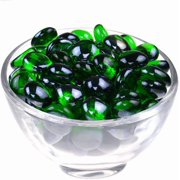 Zhuge 100 Pcs Multi-Color Flat Glass Gemstone Beads, Vase Fillers & Aquarium Decor Rocks, Green