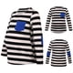 thumbnail image 2 of Mujeres Ropa de Maternidad Camisas Blusas Embarazadas Tops Manga Larga Top Cuello Redondo Ocio Raya Odeerbi ODB123036, 2 of 9