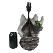 Gray Wolf Table Lamp Decor Wildlife Full Moon Howling Timber Wolf Pack