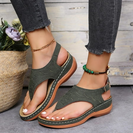 

Summer Savings Clearance! loopsun Summer Sandals for Womens Womens Sandals Summer Ladies Flip-Flops Wedge Heel Slippers Sandals Casual Flip Flops Women s Shoes