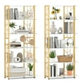 thumbnail image 1 of Gymax 2PCS 6-Tier Bookshelf w/Heavy-duty Metal Frame2 Anti-tipping Kits for Study White, 1 of 10