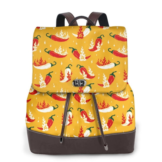 Balery Hot Chilli Mochila de Cuero para Mujeres, Gran Capacidad, Bolsa de Viaje Multifuncional, Mochila de Cuero y Bolsa de Hombro para Mujeres