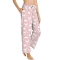 thumbnail image 2 of Xecao Rabbit And Cloud Women's Straight Lounge Pajama Pants: The Epitome of Relaxed Sleepwear, 2 of 9
