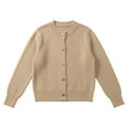 thumbnail image 3 of IWRICH Women's Cardigan Sweaters Casual Lightweight Long Sleeve Button up Coats Crewneck Knit Fall Outwear Khaki XXL, 3 of 3