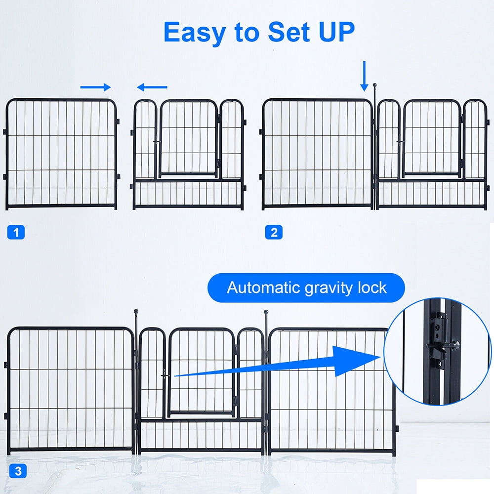 Dog Playpen,32" Height 32 Panels Portable Outdoor Dog Fence, Dog Playpen for Large/Medium/Small Dogs, Dog Fences for The Yard,with Doors Foldable Metal (32 inch, 32 Panels)