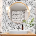 thumbnail image 6 of 6 Piece Waterproof Peel and Stick Tiles Wall Stickers Decals 11.8" x 5.9" Self Adhesive Vinyl Gray White Marbling Backsplash Decor, 6 of 9