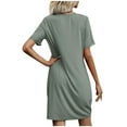 thumbnail image 4 of IROINNID Summer Dresses for Women 2024, Wedding Guest Dresses for Women , Round Neck and Short Sleeve Casual Loose Pullover Vacation Dresses, 4 of 4