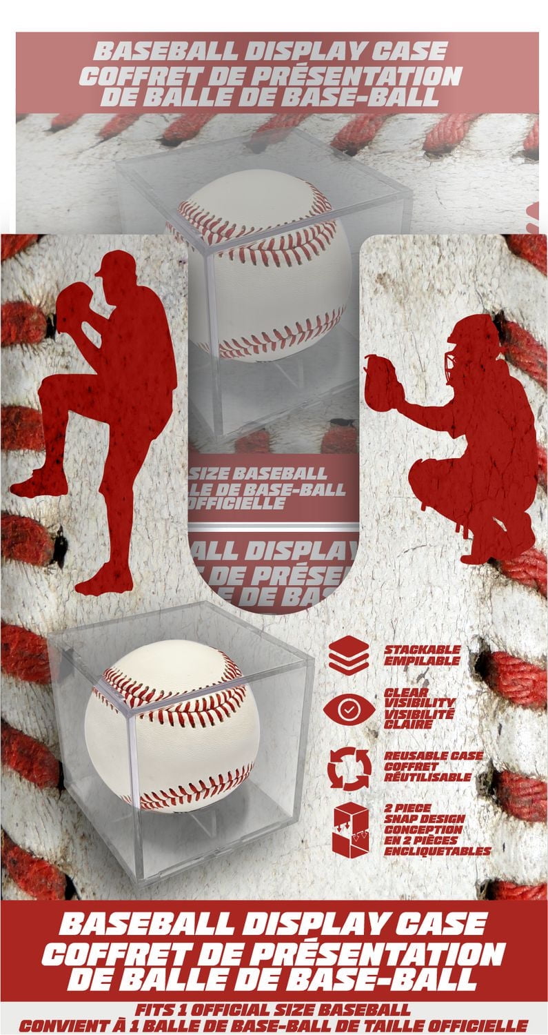 Boîte d'exposition pour balle de baseball - Claire et carrée - Pour exposer et préserver une seule balle de baseball Support intégré