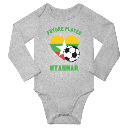 

Future Myanmar Soccer Player Baby Long Slevve Bodysuit (Gray 3-6 Months)