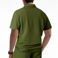 thumbnail image 4 of pstuiky Camisas de vestir de manga corta para hombre, Camiseta informal de verano para hombre, de color liso, con mangas cortas, cremallera y solapa camisetas de hombre xl, 4 of 7
