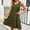 Army Green, variant on Viadha Floral Dress for Women Casual Holiday Style Solid Color Lace Splicing Pocket Loose Sleeveless V-Neck Camisole Dress