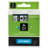 DYMO Standard 53710 Labeling Tape - Black Print on Clear - 1" x 23' - 1 Cartridge