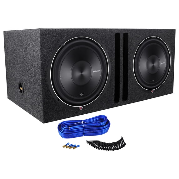 (2) Rockford Fosgate P2D2-12 12" 1600 Watt Subwoofers + Vented Sub Box Enclosure