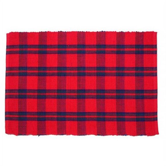 Mr. MJs Trading AG-01242S-4 19 in. Ribbed Placemats, Belvedere Red Lurexed - Set of 4