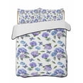 thumbnail image 2 of Quilts Twin Size, Purple Blue Hydrangea Soft Comforter Bedding Set for Bed, Watercolor Butterfly Flowers Lightweight Quilted Bedspread with Pillow Cover(2 Pieces) for All Season, 68x86 Inch, 2 of 6