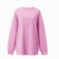 thumbnail image 4 of Towmus Womens Sweatshirts Crew Neck Long Sleeve Solid Color Casual Tshirts Loose Fit Women Blouse, 4 of 4