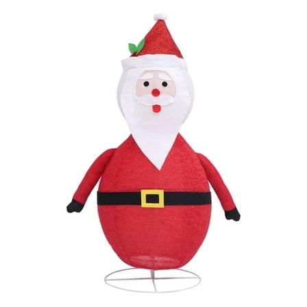 Benjara Mani Christmas Decor 3 ft Santa Clause- 120 LED Lights- White and Red