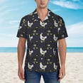 thumbnail image 4 of Daiia Cartoon Rooster Hawaiian Shirt for Men Gentle Cotton Regular Short Sleeve Casual-Small, 4 of 9