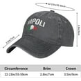 thumbnail image 6 of Naples Italy Italian Flag Cowpoke Hat Adjustable Classic Vintage Distressed Denim Baseball Cap for Men Women Black, 6 of 8