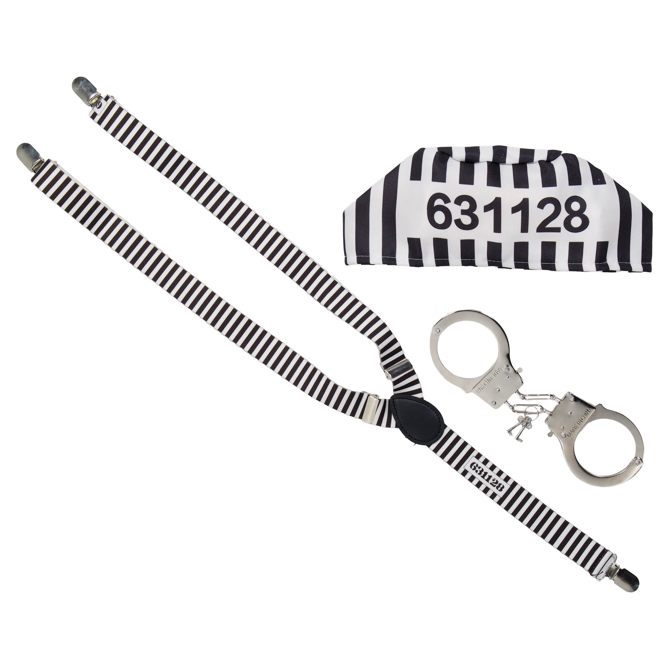 Suspender Costume Accessory Kit for Adults, Black and White, 3 Pieces, Halloween by Way To Celebrate