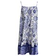 thumbnail image 1 of Womens Boho Printed Dress Summer Sleeveless Spaghetti Strap Beach Mini Dress, 1 of 3