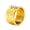 Gold, variant on Men's Women's Stainless Steel Trendy 12MM Fish Scales Hammered Texture Ring Polished Thumb Titanium Band Black Size 10