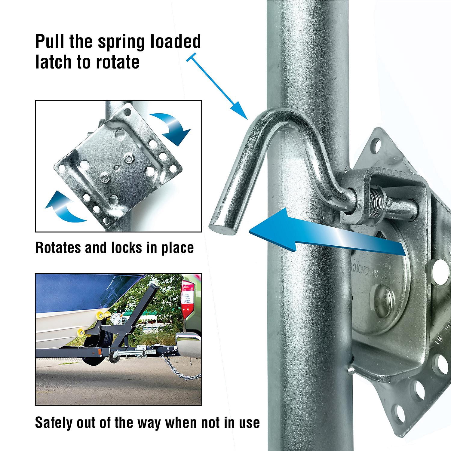 Seachoice Fold Up Trailer Jack, 22-7/8 In., Max Lift 1,000 Lbs.