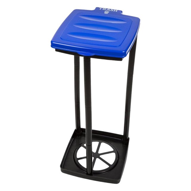 Soporte para bolsas de basura para exteriores, contenedor de basura portátil, soporte para bolsas de para cocina, uso doméstico, interior y exterior, Azul