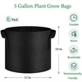 thumbnail image 3 of 6-Pack 5 Gallon Grow Bags, Aeration Fabric Pots with Handles, Heavy Duty Cloth Pots for Plants, 3 of 7