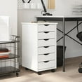 thumbnail image 1 of vidaXL Armoire Roulante avec Tiroirs Blanc Mousse Bois Massif Pin, 1 of 5