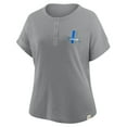 thumbnail image 4 of Women's Fanatics Heather Gray Detroit Lions Oversized-Hometown Premium Henley Shirt, 4 of 5