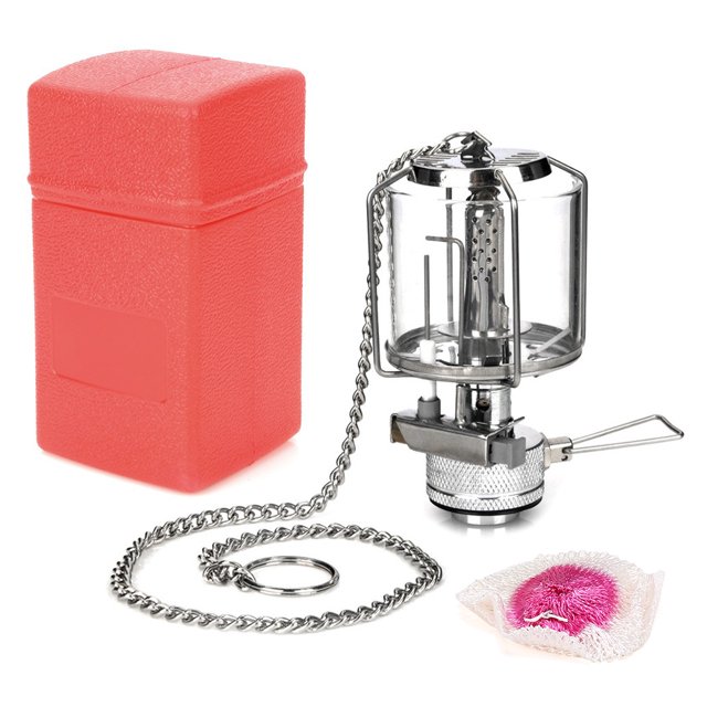 Lámpara de gas mini camping 80LUX, lámpara de gas portátil colgante para tiendas de campaña, ideal para viajes, senderismo, mochilear y pescar.