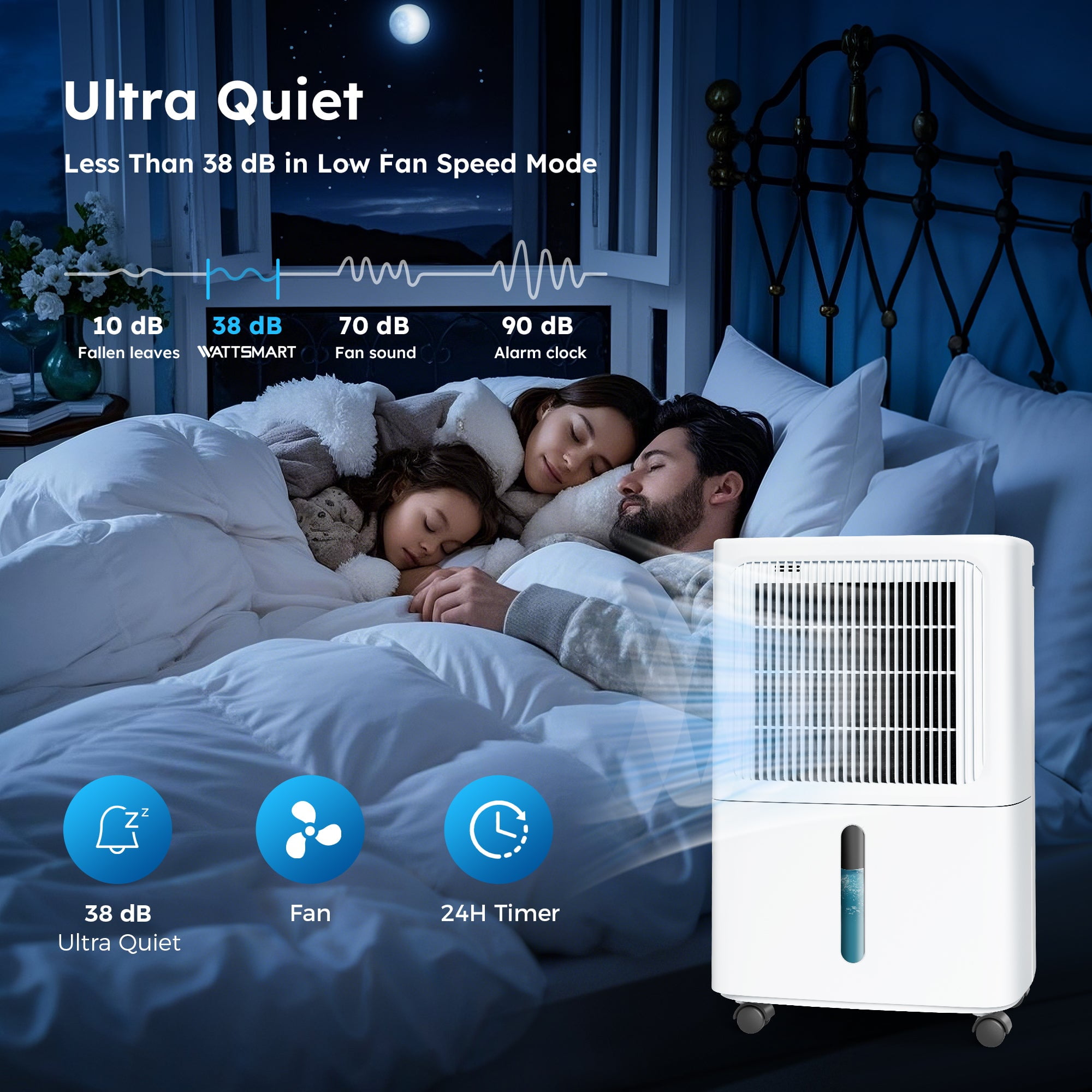 MF Studio 8.5 Pints Dehumidifier for Basement, Cover Up to 2500 Sq. Ft Home Space with Drain Hose , 0.48 Gal Water Tank, Overflow Protection, Auto Defrost & Drain, White