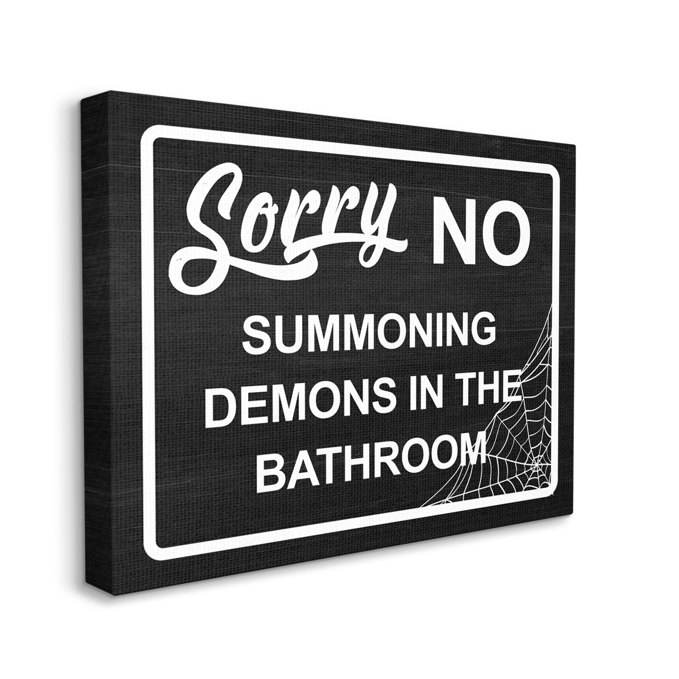 Stupell Industries No Summoning Demons Phrase Graphic Art Gallery Wrapped Canvas Print Wall Art, Design by Lil' Rue