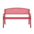 thumbnail image 3 of Abble Outdoor Metal Garden Bench Steel Patio Loveseat Park Bench, Red, 3 of 6