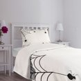 thumbnail image 3 of Ambesonne Halloween Quilted Bedspread Set 2 Pcs, Spiders Bats Simplistic, Twin Size, White Black, 3 of 5