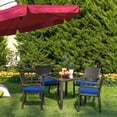 thumbnail image 3 of Aoodor Outdoor Chair Cushion W21'' x D21'', Fade-resistant Polyester Chair Pads with Invisible Zipper & Adjustable Ties, Navy Blue, Set of 4, 3 of 9
