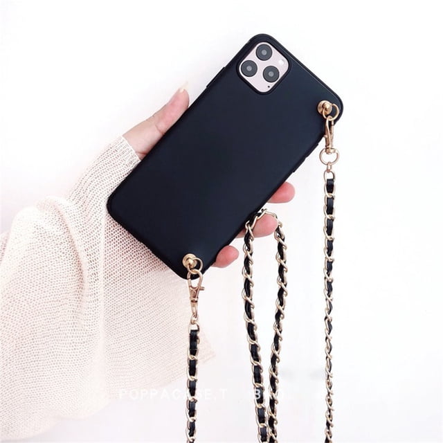 Funda de teléfono de cadena de pulsera de cuero con collar de cordón cruzado de lujo para iphone 13 11 12 14 Pro Max XR X XS 7 8 plus correa de cubierta Tan Jianjun unisex