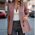 thumbnail image 7 of Meichang Womens Blazers for Work Professional Solid Woolen Coats Notch Collar Open Front Jacket Long Sleeve Suit Work Office Outwear, 7 of 7
