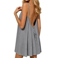 thumbnail image 6 of Backless Cami Dress for Women Linen Open Back House Lounge Loose Dresses Spaghetti Strap Summer Beach Flowy Sundress, 6 of 7
