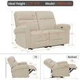 thumbnail image 4 of MCombo 64.6" Small Fabric PR635M1 Loveseat, Wall Hugger, USB Ports, Beige, 4 of 10