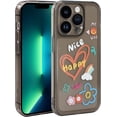 thumbnail image 1 of Case for iPhone 13 Pro 2021 (6.1 Inch), TPU Phone Cover for iPhone 13 Pro, Cute Protective Camera Protection Cover for Women Girls, Black Background & Color Painting, 1 of 5