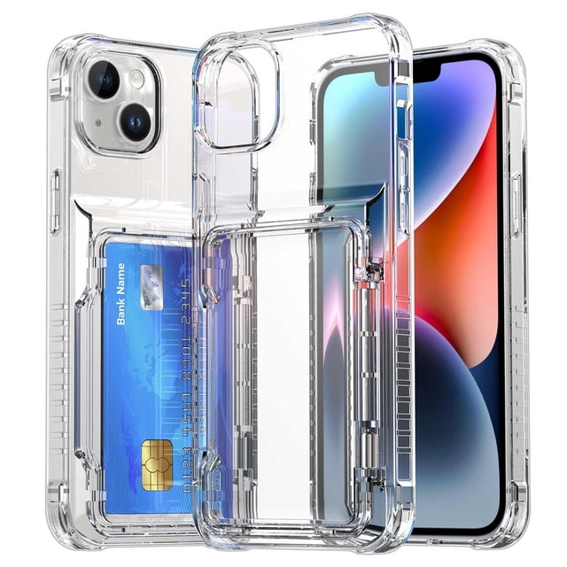 Funda TEKKU TPU Tarjetero para iPhone 15 PLUS Transparente