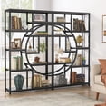 thumbnail image 2 of Industrial 5 Tier Etagere Bookcase Freestanding Tall Bookshelves Display Shelf Storage Organizer with 9-Open Storage, 2 of 7