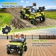 thumbnail image 5 of Funcid 24V Ride on Toys with Remote Control, 2 XL Seater Ride on Truck Car, 2WD/4WD Electric Car for Kids w/ Bluetooth, Flashing Colored Lights, SD Port, MP3, Spring Suspension, 6MPH, Green, 5 of 8
